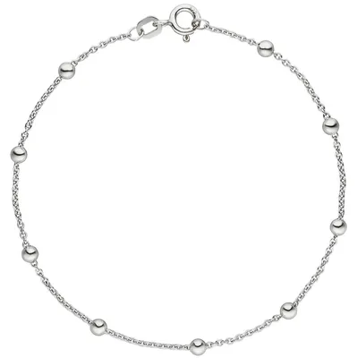 Produktbild von Fußkette Ankerkette mit Kugeln Kugelkette aus 925 Silber 25cm Fußschmuck