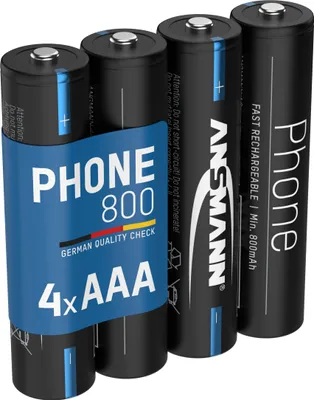 Produktbild von ANSMANN Telefon Akku AAA 800mAh 1,2V, 4 Stück, DECT