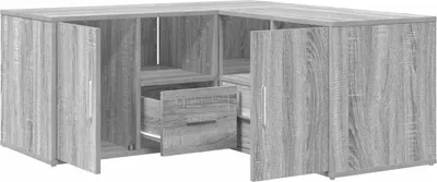 Zdjęcie produktu dla vidaXL Półka narożna szara Sonoma 160x40x45 cm materiał drewnopochodny
