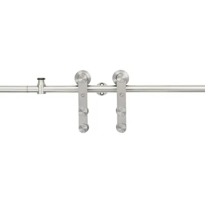 Image de vidaXL Kit de ferrures pour porte coulissante 183 cm acier inoxydable argenté