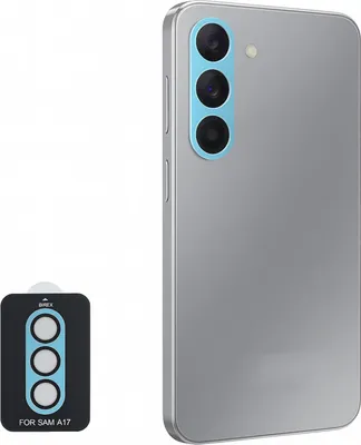 Immagine prodotto di Per Samsung Galaxy A17 5G / 4G Anello di protezione in alluminio + H9 Vetro duro temperato Azzurro