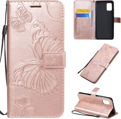Produktbild von Mobigear Butterfly  Samsung Galaxy A51 5G Hülle Klapphülle Geldbörse - Roségold