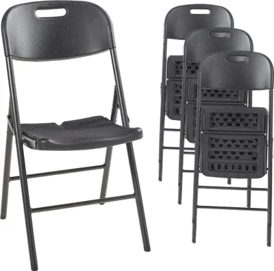 Produktbild von Klappstuhl 'Ljusnarsberg' 4er Set 87x46x53cm Kunststoff Schwarz
