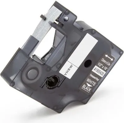 Produktbild von vhbw Schriftband-Kassette Ersatz für Dymo 1805435 für Etiketten-Drucker 5,5m x 12mm Weiß auf Schwarz, Vinyl