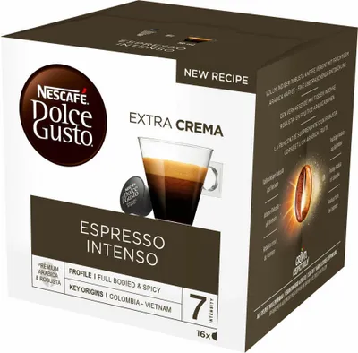 Immagine prodotto di Nescafé Dolce Gusto Espresso Intenso, Extra Crema, Neue Rezeptur, Stark, Kaffee, Kaffeekapsel, 16 Kapseln