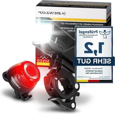 Image de Kit de phares LED pour vélo - batterie puissante - StVZO - noir - phares avant et arrière