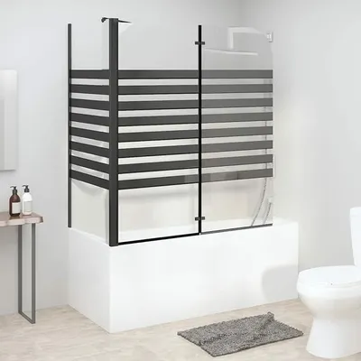 Produktbild von Duschabtrennung, Duschwand, Badewannenaufsatz, Duschwand Für Badewanne, Badewanne Wand, Glaswand Badewanne, Badewanne Duschwand, Gestreift 120x68x130 cm Hartglas