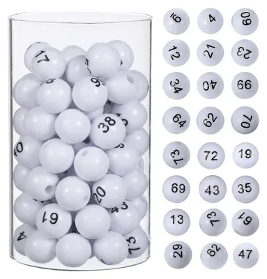 75 Kunststoff-Lotteriekugeln 1-75, Weiß, für Bingo & Partyspiele
