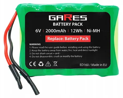 Obrázek produktu pro Gares Univerzální Akumulátor Li-Ion 6V 2Ah | Akumulátorový Pack  | Baterie pro elektronická zařízení 6V | Vysoká kvalita Gares®