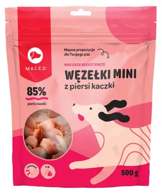 Zdjęcie produktu dla MACED Mini Duck Breast Knots - Przysmak dla psów - 500g