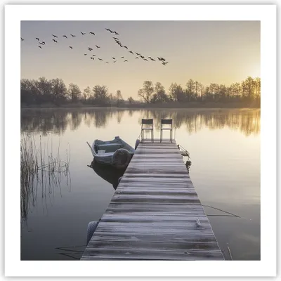 Produktbild von Poster - Poster ohne Rahmen - Brücke Westen die Sonne - 60x60 cm - Wand Bild - Wanddeko - Wandbilder - Kunstposter - Wandposter - Bilder - Kunstdruck - Wanddekoration - Wandbild - P2XAC60x60-4197
