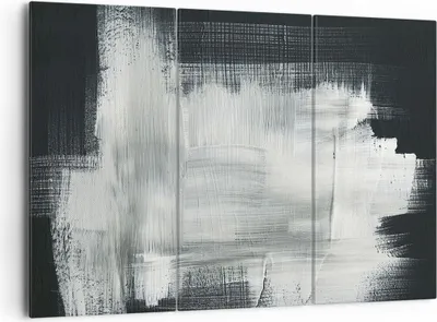 Produktbild von Bild auf Leinwand - Leinwandbild - 3 Teile - Abstraktion Schwarz Weiß - 165x110cm - Wand Bild - Wanddeko - Wandbilder - Leinwanddruck - Bilder - Wanddekoration - Leinwand bilder - CE165x110-4173