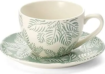 Produktbild von Tasse und Untere "Merima" Porzellan mit Relief 0,15 l