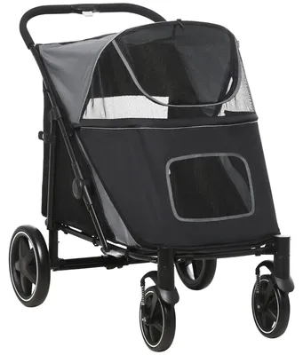 Image de Poussette pour chiens - Chariot pour chiens - Poussette pliable pour chiens - Chariot pour chiens - Poussette pour animaux - Pliable en un clic