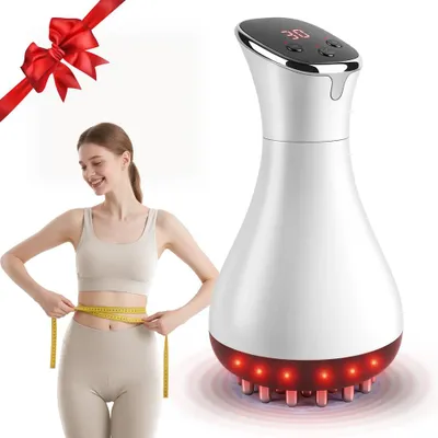 Produktbild von Elektrischer Körpermassagegerät mit Wärme & Vibration – Handmassagegerät für Beine, Bauch und Arme, Körpermassagegerät mit Rotlichtfunktion