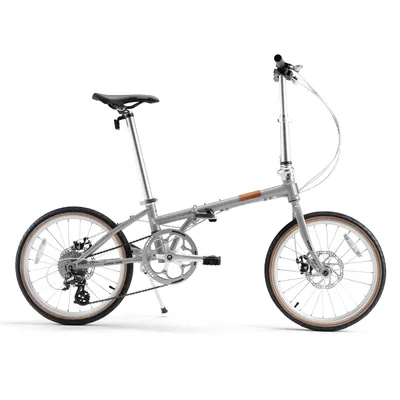Image de ROCKBROS VDS, vélo pliable de 20 pouces, 8 vitesses, dérailleur Altus, vélo pliable confortable, vélo de ville idéal pour les déplacements, taille européenne, couleur argent