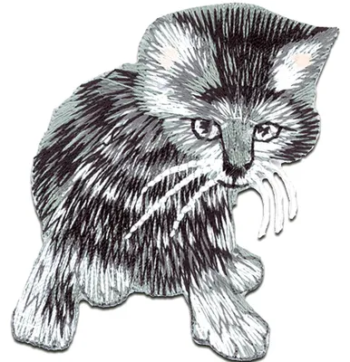 Produktbild von Katze Tier - Aufnäher, Bügelbild, Aufbügler, Applikationen, Patches, Flicken, Zum Aufbügeln, Größe: 6,4 x 4,7 cm