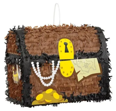 Produktbild von Pinata Schatztruhe für Kindergeburtstag, Party-Spiel, ca. 31,11 x 26,67 cm, ungefüllt
