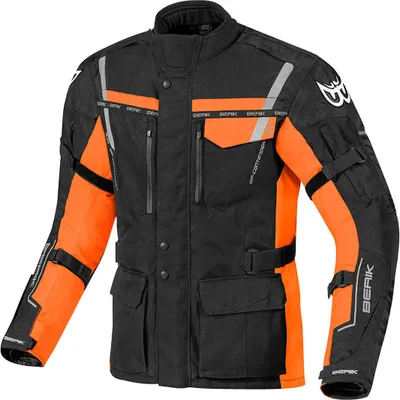 Produktbild von Berik Torino Waterproof Motorrad Textiljacke, schwarz/orange, 50