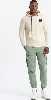 Produktbild von Ombre Clothing Herren-Kapuzenpullover mit Kapuze Savaneh cremig L