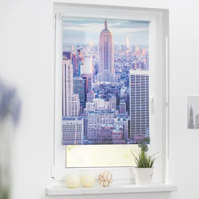 Obrázek produktu pro Roleta na okno Lichtblick bez vrtání modrý New York 45x150 cm včetně upínacích držáků