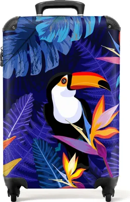 Obrázek produktu pro NoBoringSuitcases.com® - Fialový kufr - Jungle Travel Suitcase - 55x35x25Příruční kufr 55x35x20 cm, 36L,