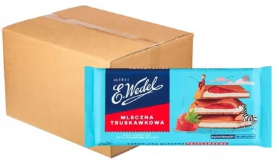 Produktbild von E. Wedel Milchschokolade mit Erdbeerfüllung, 100 g, 20 Stück
