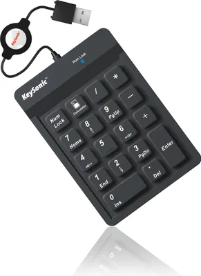 Produktbild von KeySonic ACK-118BK Nummernblock, Silikon, USB, schwarz, USB, 18, Universal, Schwarz