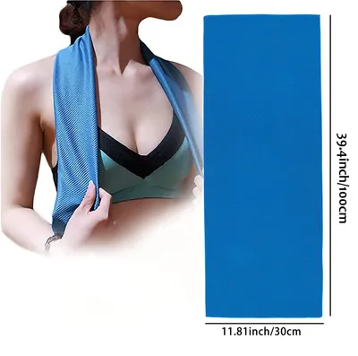 Immagine prodotto di Asciugamano in microfibra rinfrescante, 100 x 30 cm, confezione da 4 pezzi, traspirante, ideale per lo sport e i viaggi