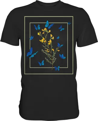 Produktbild von Frauen Blauer Schmetterling T-Shirt – Black / L