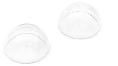 Produktbild von Vintageparts Hohlperlen Halbkugel Glas klar 25 mm, 2 Stück