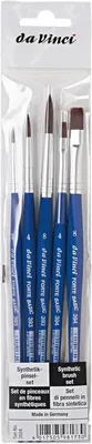 Productafbeelding van Penseelset met 5 Forte Basic rond en plat, blauw