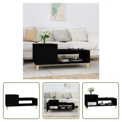 Produktbild von The Living Store Couchtisch Schwarz 100x50x45 cm Holzwerkstoff