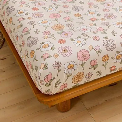 Productafbeelding van Unyqoos® Spannenlaken met bloemenprint, geschikt voor boxspringbedden, microvezel, tot 25 cm matras hoogte, verkrijgbaar in de maten 90x200x25 cm en 180x200x25 cm