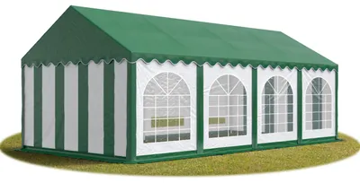 Image de TOOLPORT Tente Barnum de Réception 4x8 m Bâches PVC 750 N vert Cadre de Sol Jardin