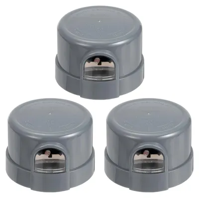 Twist-Lock-Dämmerungssensor für Außenleuchten, 3er-Pack, grau