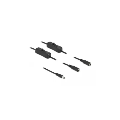 Produktbild von DeLOCK Kabel DC 5,5 x 2,1 mm Stecker zu 2 x DC Buchse mit Schalter 1 m, 1 m, Gleichstrom, Gleichstrom
