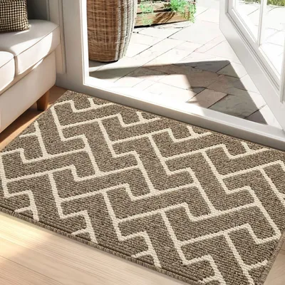 Immagine prodotto di Tappetino per interni, impermeabile, antiscivolo, per raccogliere lo sporco, colore beige, 60 x 90 cm