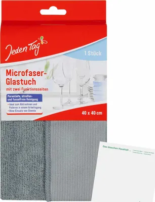 Produktbild von Jeden Tag Microfaser Glastuch 40x40cm (1Stk Packung) + usy Block