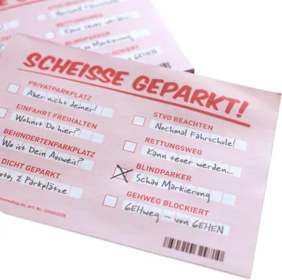 Fake Strafzettel - Scheiße geparkt Notizzettel für Falschparker – Default Title