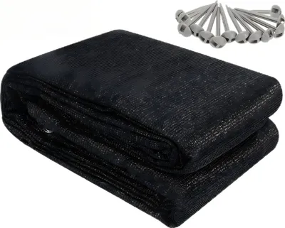 Immagine prodotto di Tappeto per tenda Izrielar 300x500 cm HDPE nero resistente ai raggi UV traspirante con 13 picchetti per tenda, caravan e picnic
