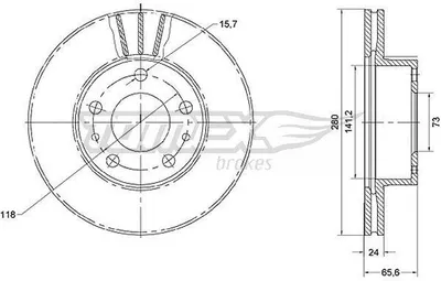 Produktbild von 2x TOMEX brakes Bremsscheibe TX 70-19 vorne für FIAT Ducato Bus (250_ 290_)