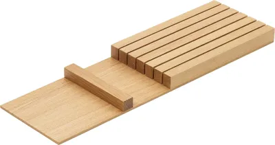 Obrázok produktu pre Blok na nože s vnútornou priehradkou 14 x 3 x 47 cm, priehradka na príbory FineLine, dub