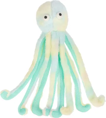 Produktbild von Dehner Lieblinge Hundespielzeug Baby Octopus, Plüschtier Spielzeug für Welpen / ausgewachsene Hunde, inkl. Quitscher / Raschelpapier, ca. 15 x 9 cm, Polyester, blau / türkis / grün