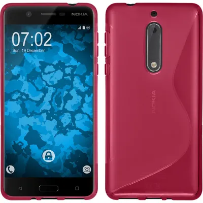 Produktbild von PhoneNatic Case für Nokia 5 Hülle Silikon pink S-Style Cover Nokia 5 Tasche + 2 Schutzfolien