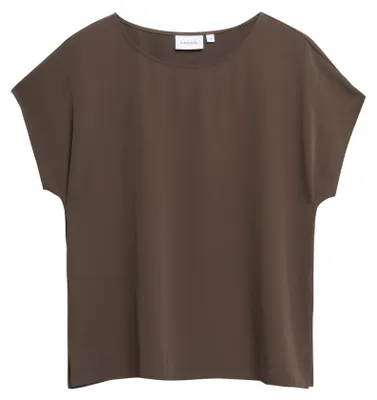 Productafbeelding van Comma damesblouse – korte mouwen, getailleerde schouders, ronde hals