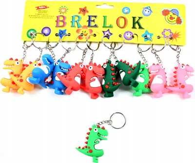 Produktbild von Dino & Drachen Schlüsselanhänger Set 12 Stück - Anhänger für Kinder Rucksack & Tasche - Geschenk