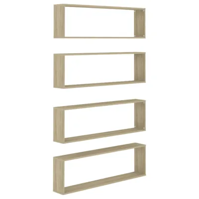 Obrázek produktu pro vidaXL Cube Shelves 4 ks Sonoma Oak 100x15x30 cm výrobek ze dřeva