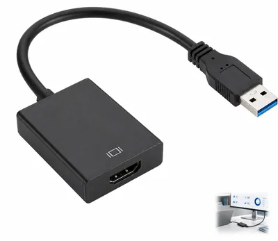 Zdjęcie produktu dla Adapter USB na HDMI, rozdzielczość 1080p, do komputera i laptopa, z obsługą dźwięku