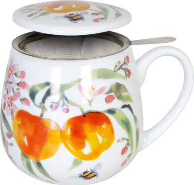 Produktbild von Könitz Tea For You Becher Fruity Tea Peach - Victoria Lowe, Teebecher, mit Sieb und Deckel, Porzellan, 420 ml, 11 5 143 2606